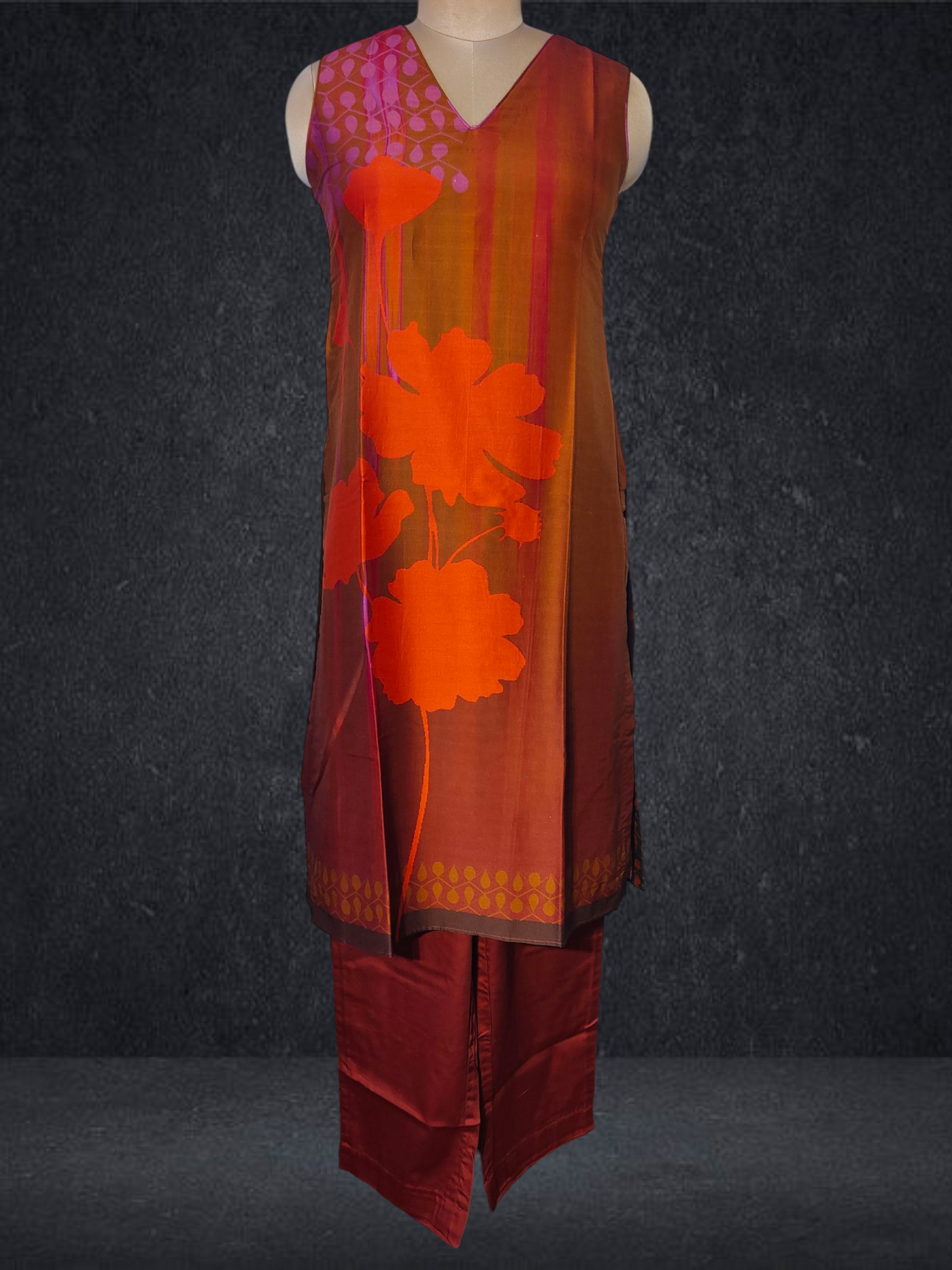 Stitched Chanderi Long Dress