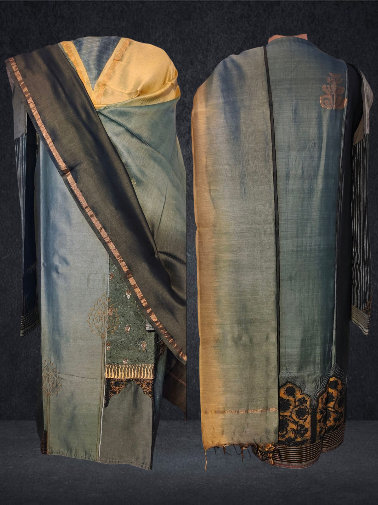 Semi Stitched Formal chanderi Suitset