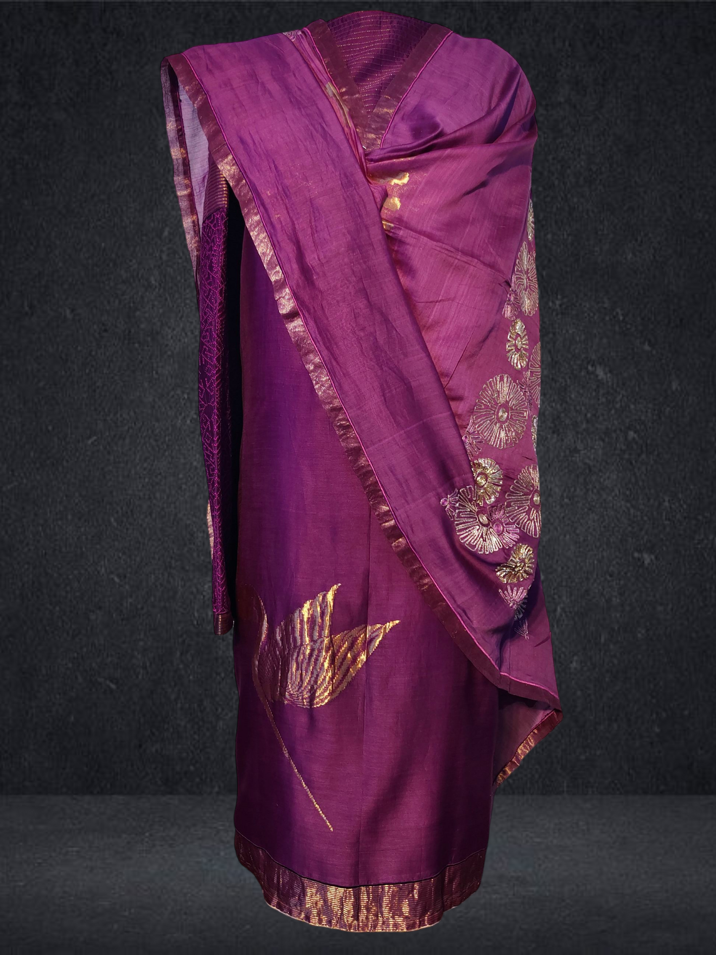 Semi Stitched Formal chanderi Suitset