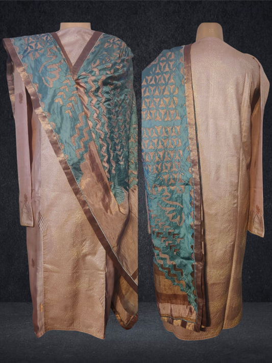 Semi Stitched Chanderi formal Suitset
