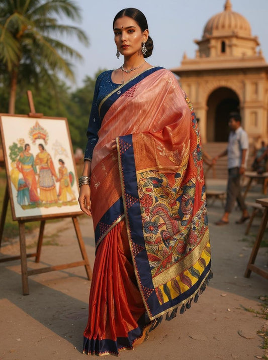 Formal Kalamkari silk chanderi saree