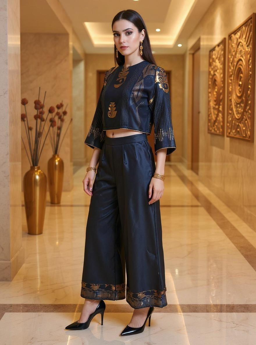 Stitched Chanderi Long Dress