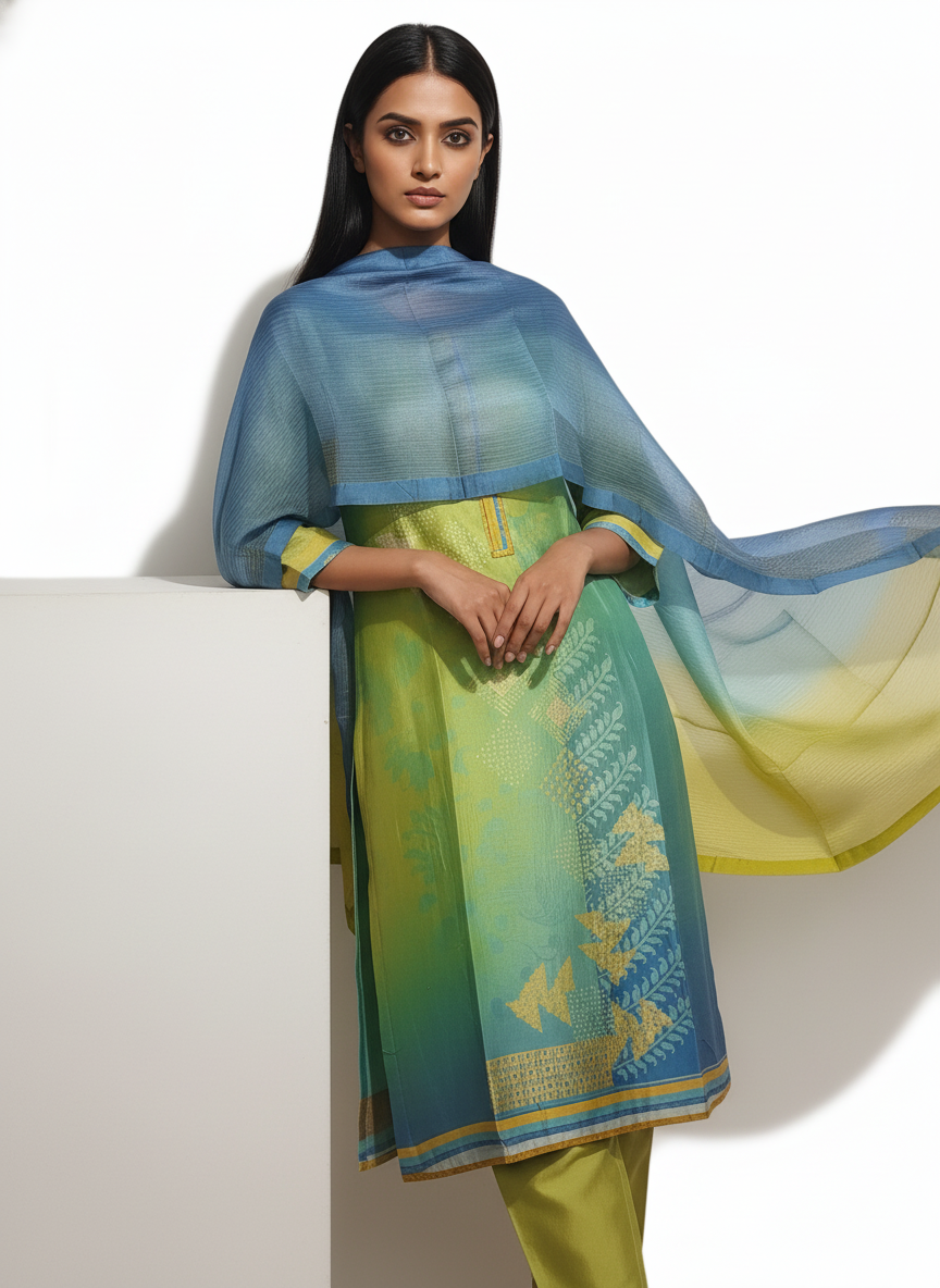 Semi Stitched Cotton Casual Suitset VISHAL KAPUR