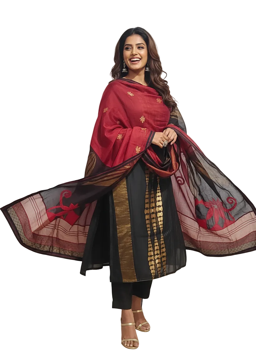 Semi Stitched Formal Chanderi Suitset