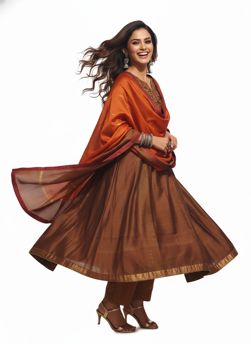 Semi Stitched Formal chanderi Suitset