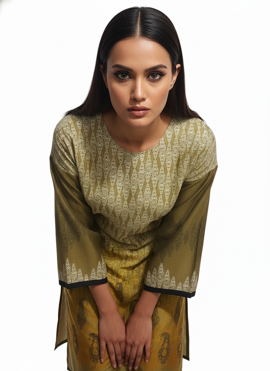 Semi Stitched Chanderi Kurta