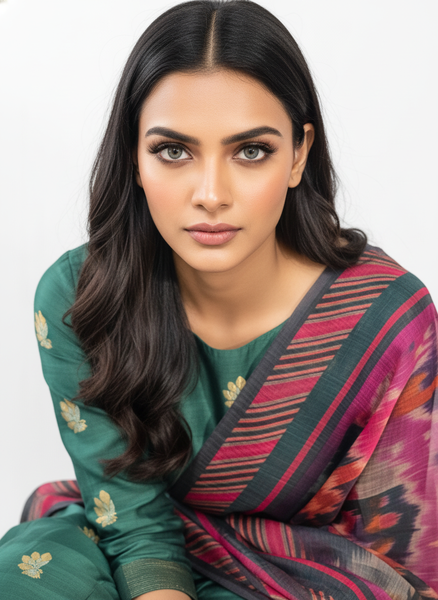 Semi Stitched Chanderi Casual Suitset