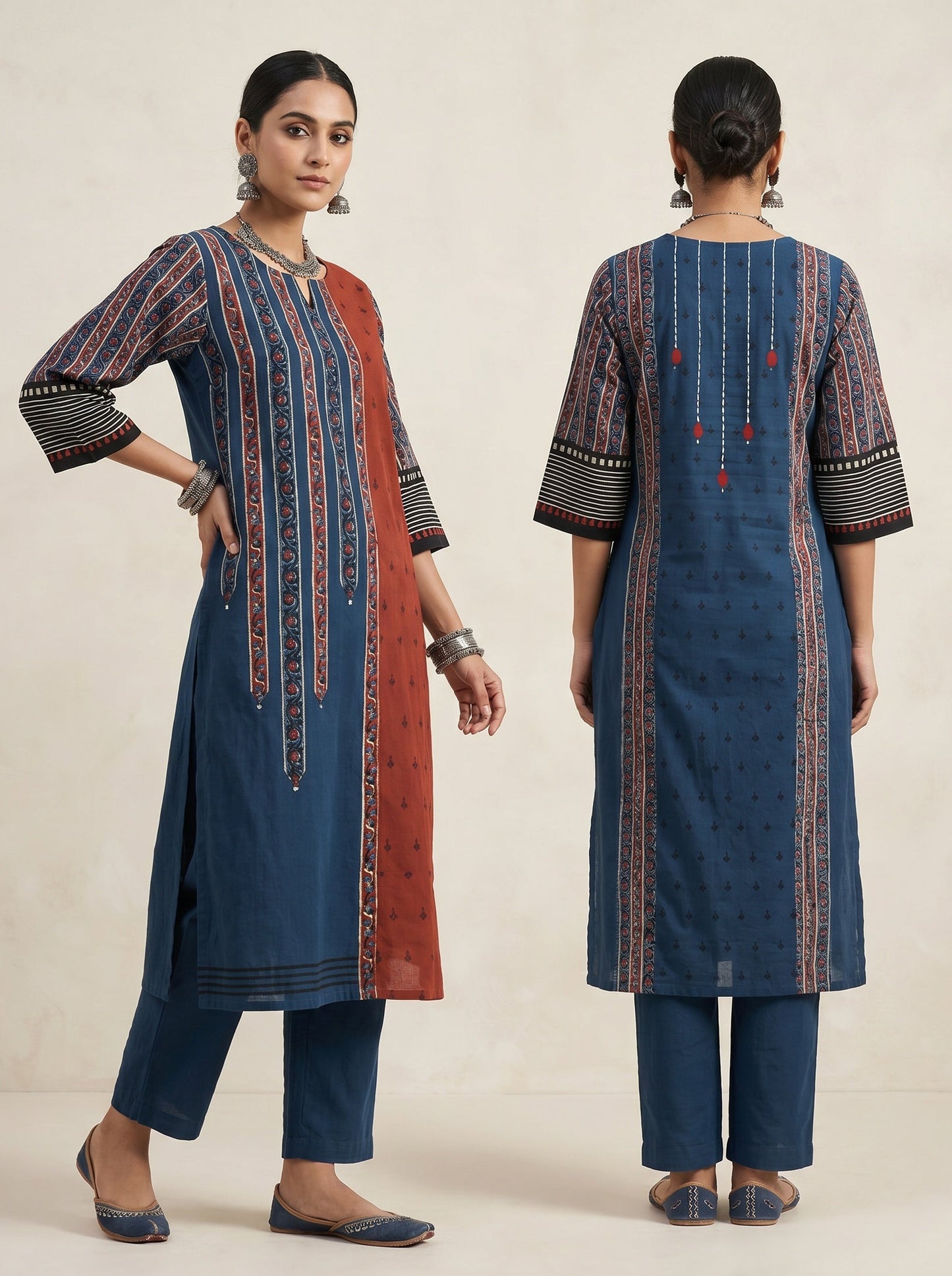 Semi Stitched Cotton Smart Casual Kurta VISHAL KAPUR