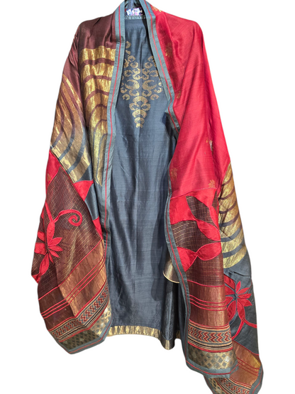 Semi Stitched Formal Chanderi Suitset