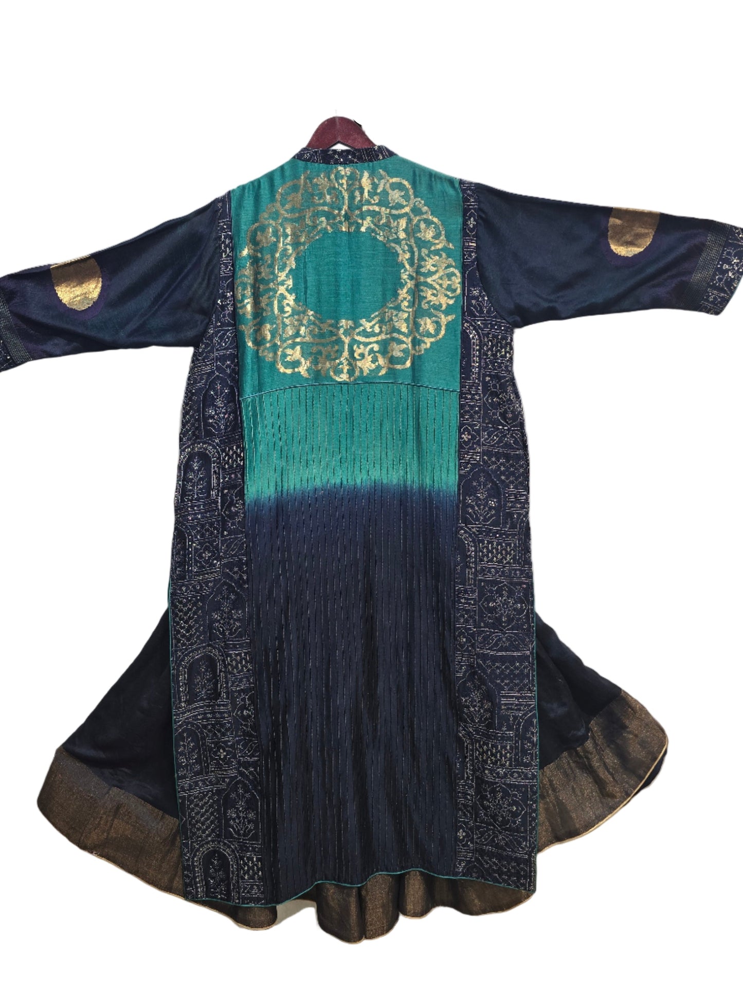 Stitched Chanderi long Jacket with skirt VISHAL KAPUR STUDIO