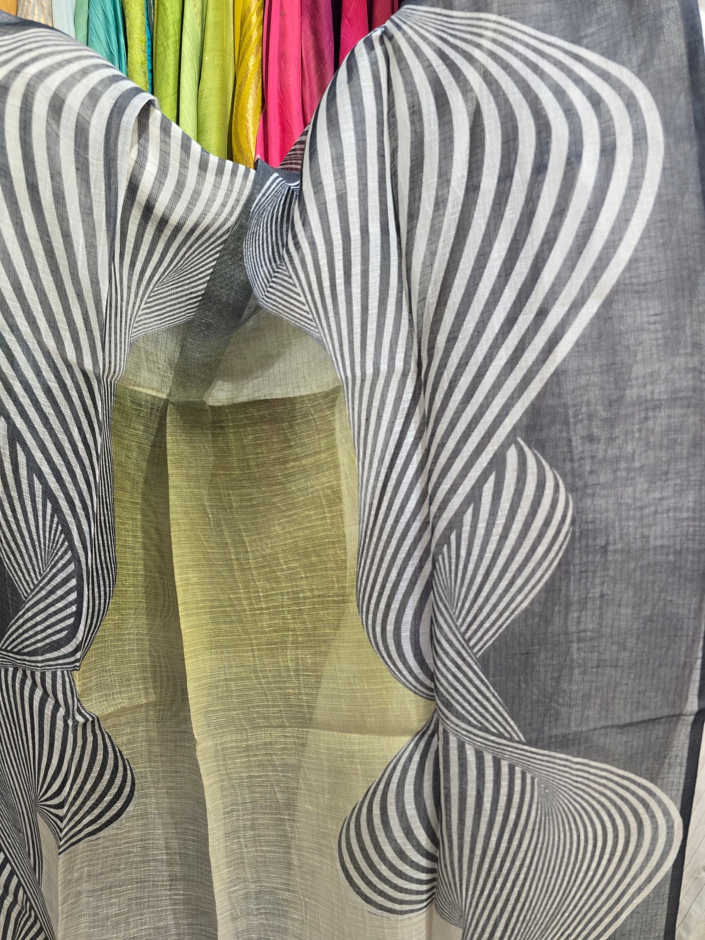 Printed silk linen Dupatta