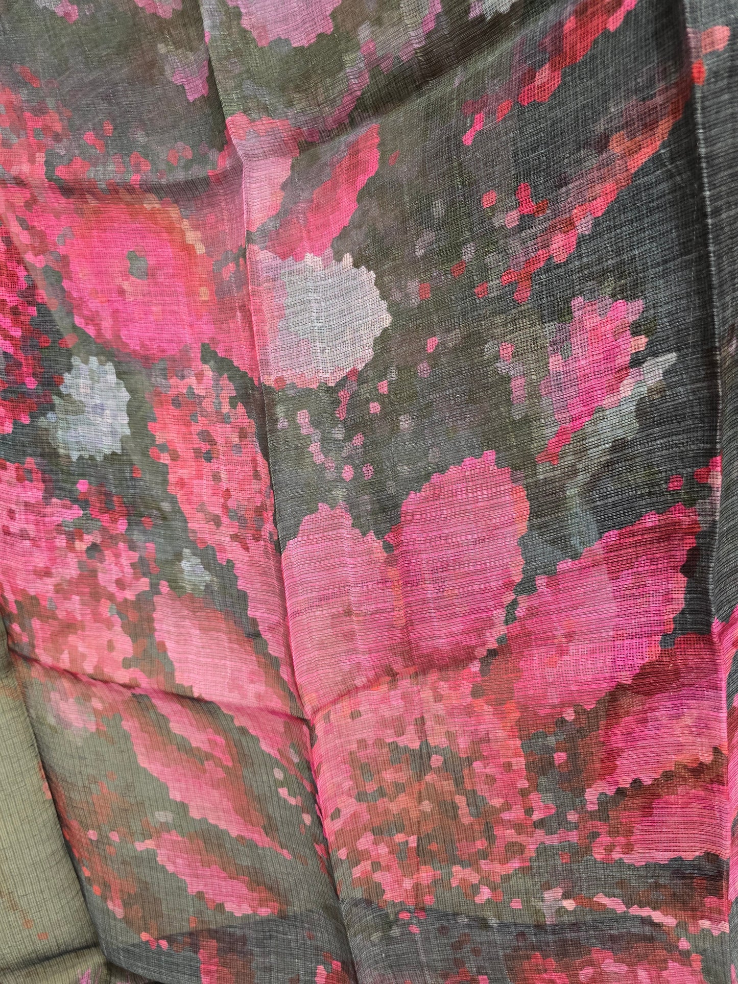 Printed silk linen Dupatta