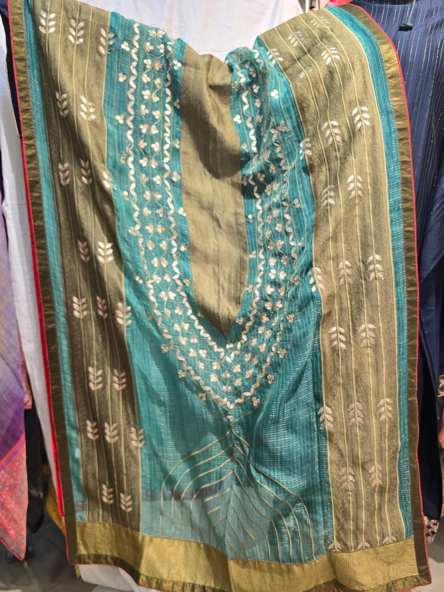 Formal silk gota embroidery Dupatta