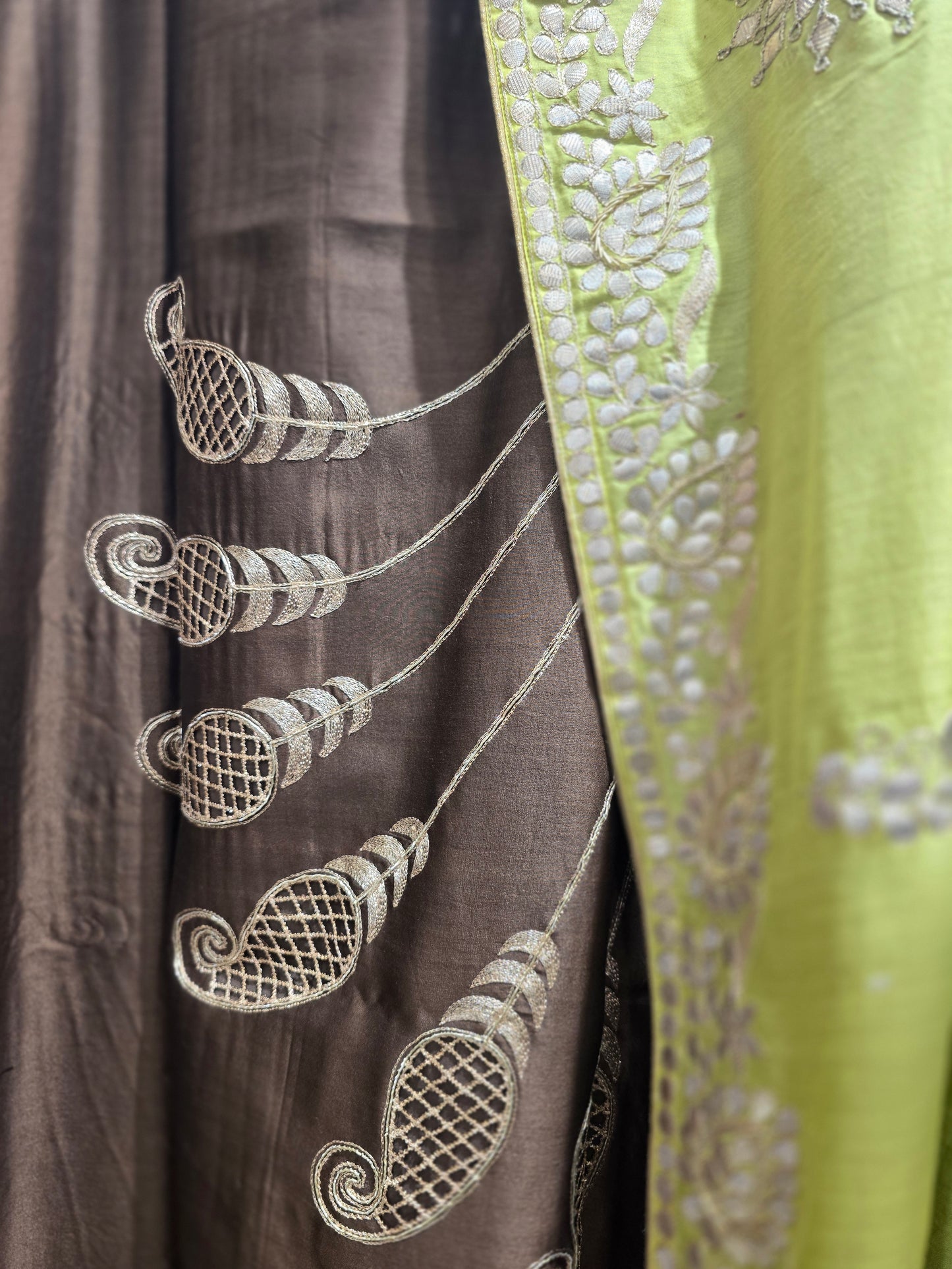 Semi Stitched Formal chanderi Suitset