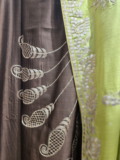 Semi Stitched Formal chanderi Suitset