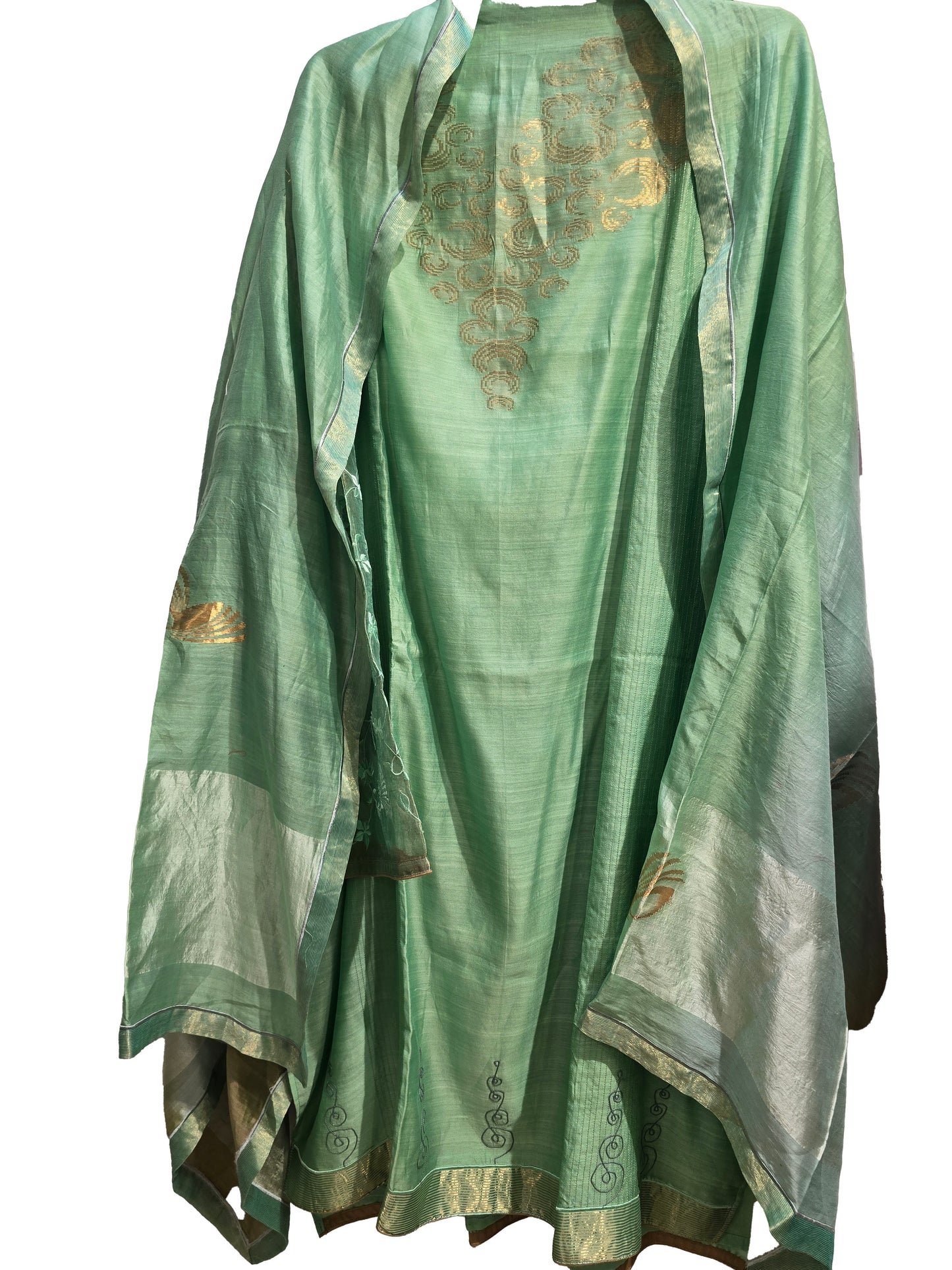 Semi Stitched Formal chanderi Suitset