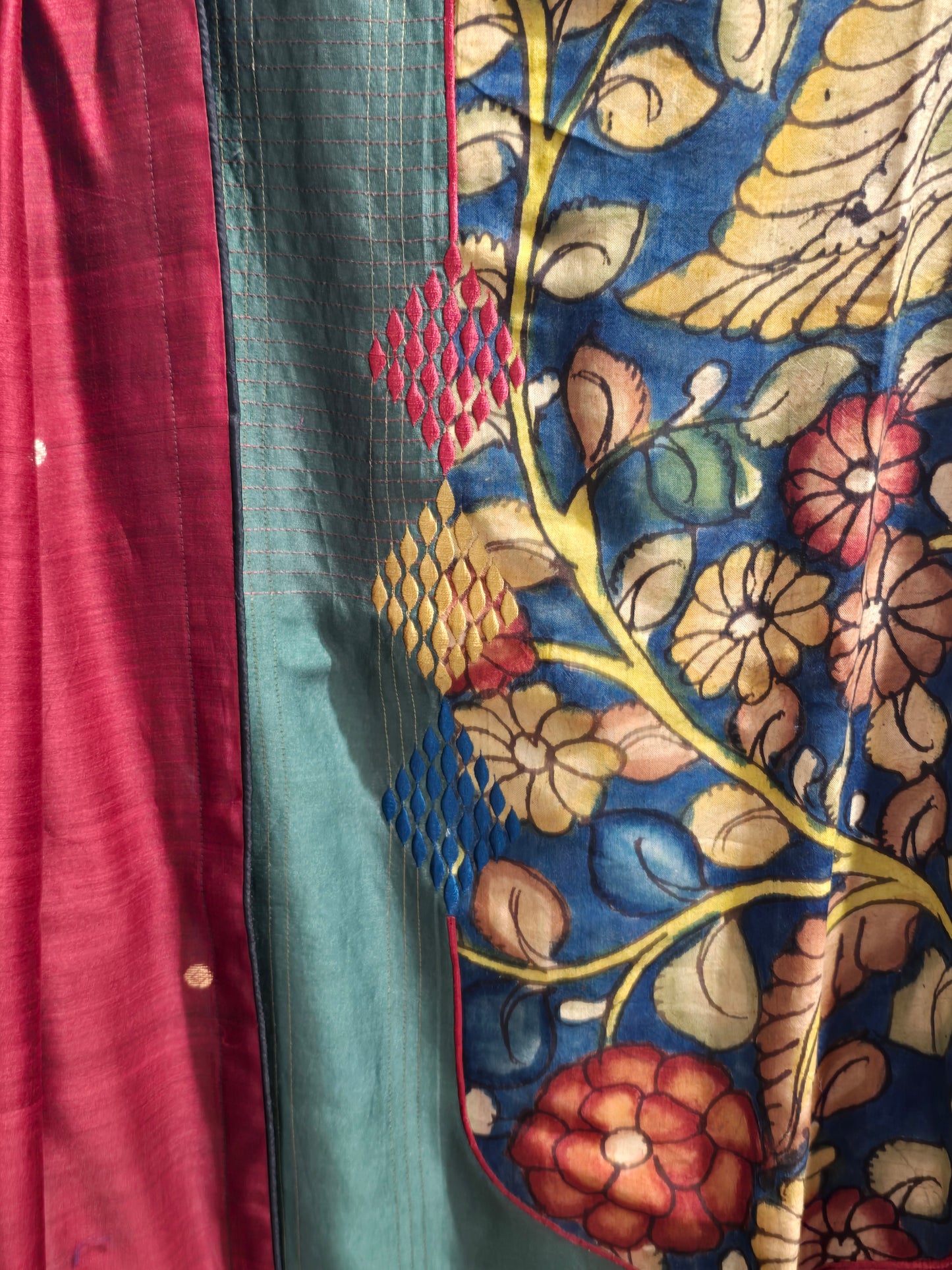 Semi Stitched Formal chanderi Suitset