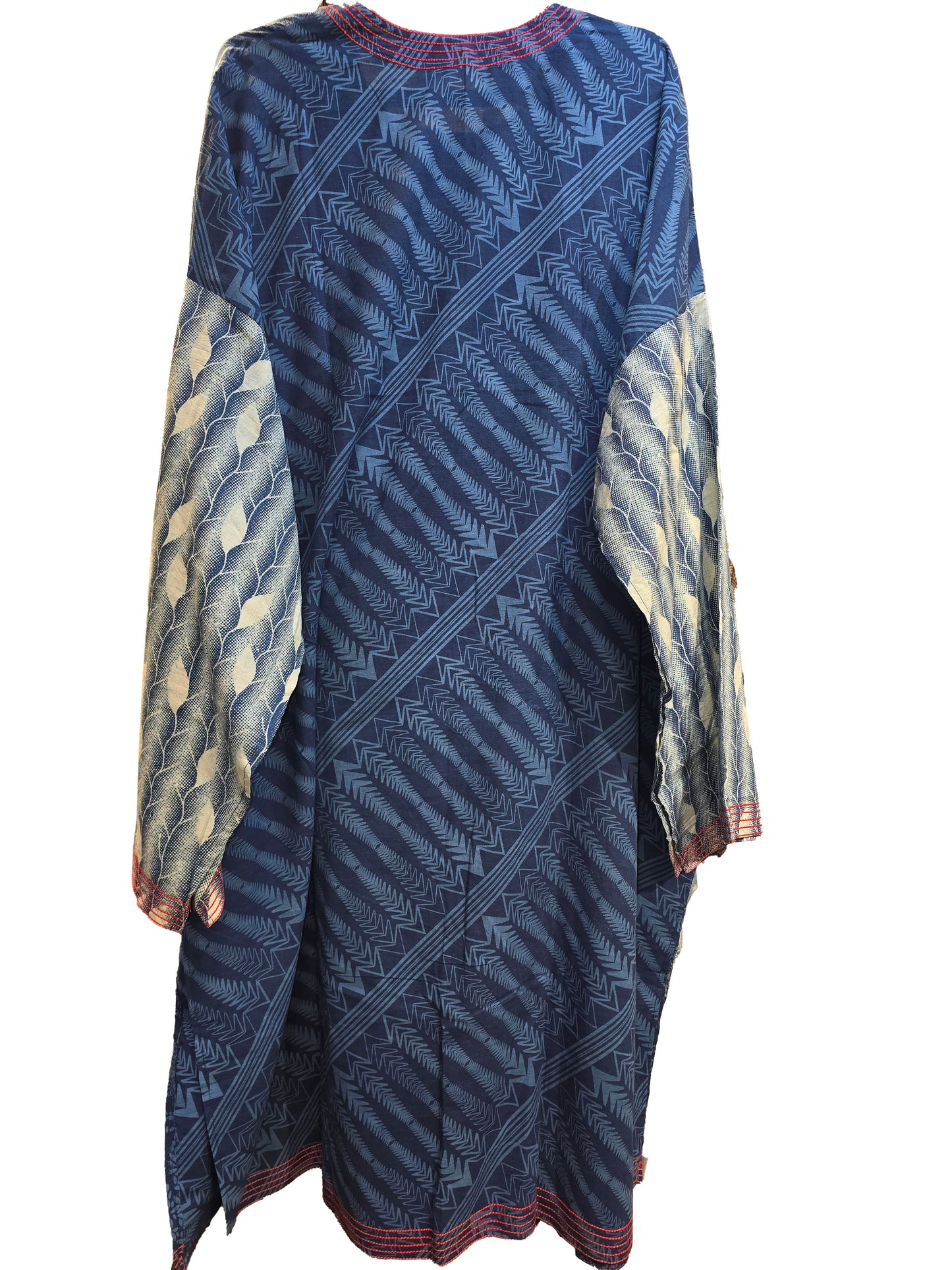 Semi Stitched Cotton Indigo blockprinted Kurta