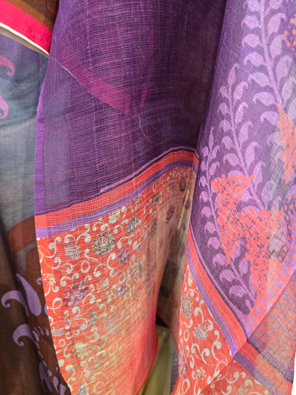 Semi Stitched Chanderi Casual Suitset