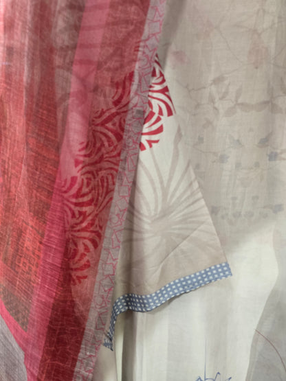 Semi Stitched Chanderi Casual Suitset