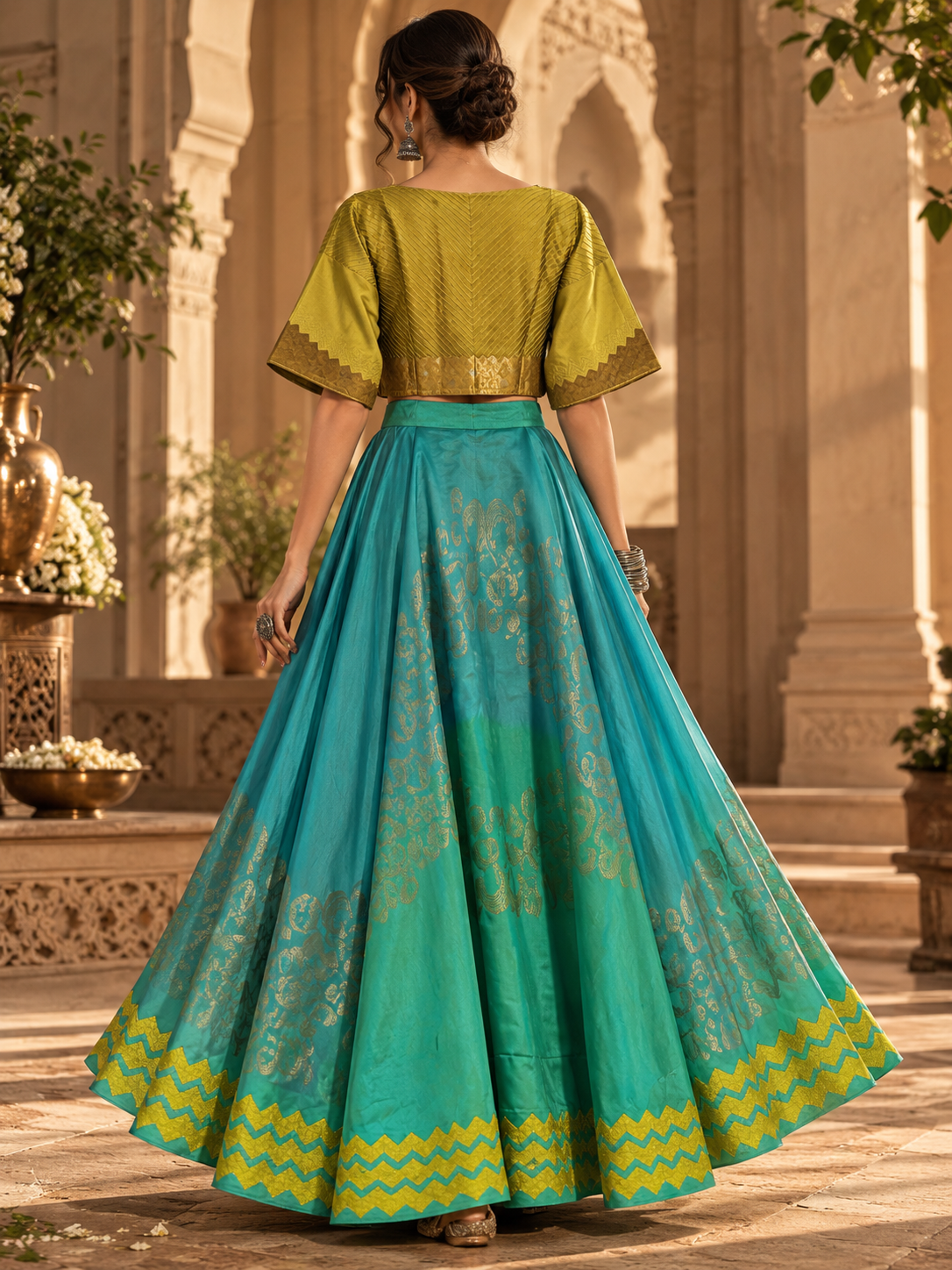 Semi stitched Formal Skirtset