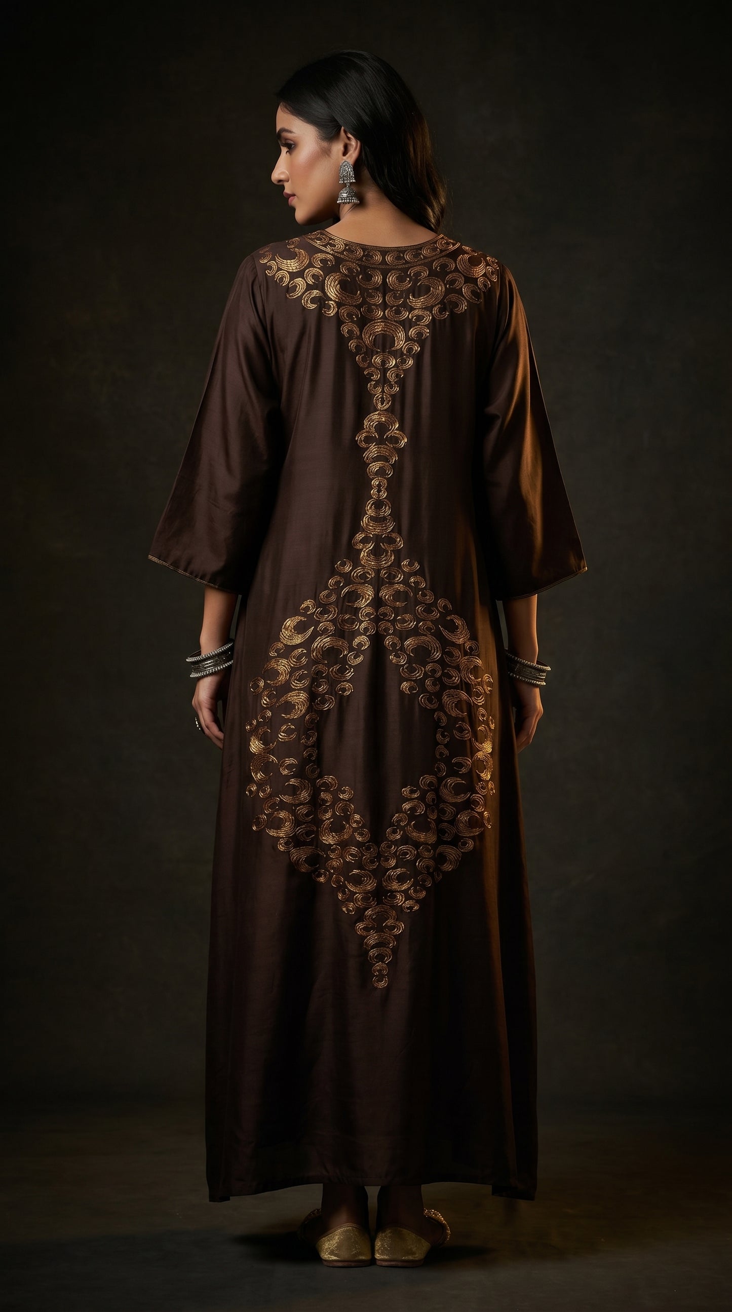 Indowestern chanderi formal dress- Ready size 42