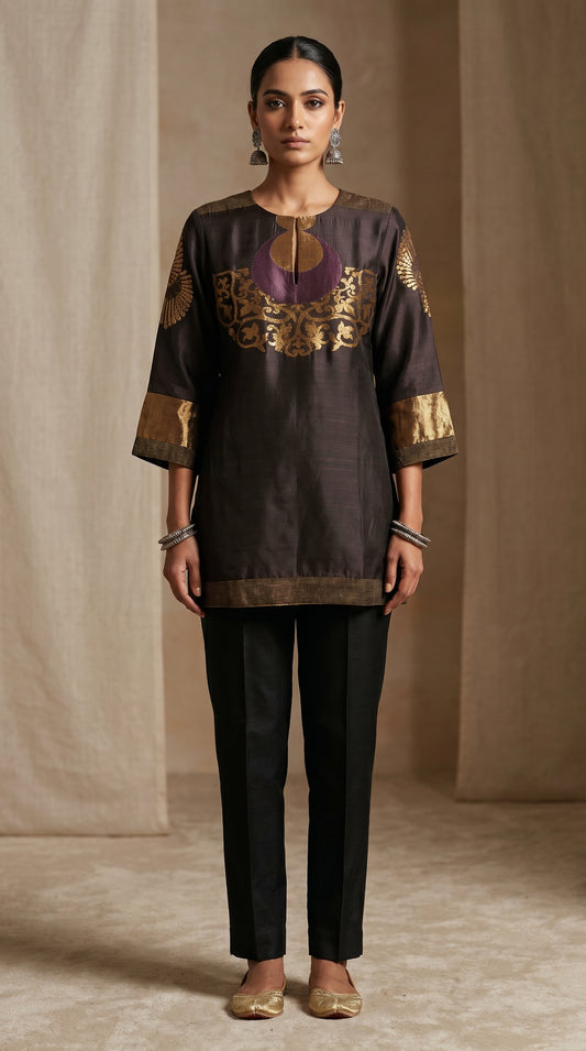 Stitched Chanderi  Tunic ready size 42