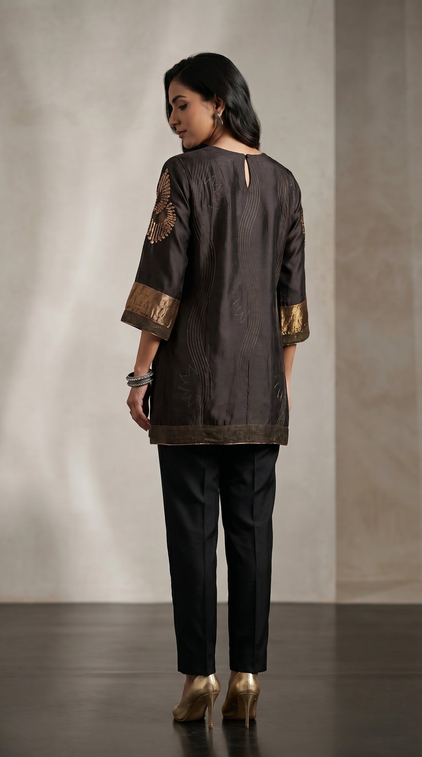 Stitched Chanderi  Tunic ready size 42