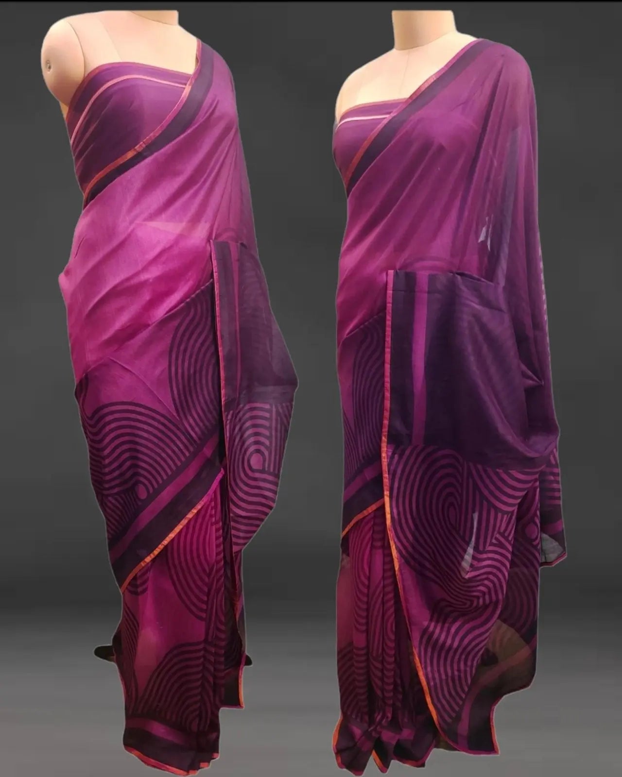 Chanderi Printed Saree(VKSRJUN104) - VISHAL KAPUR