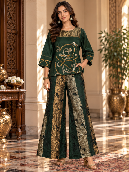 Indowestern chanderi formal coordset