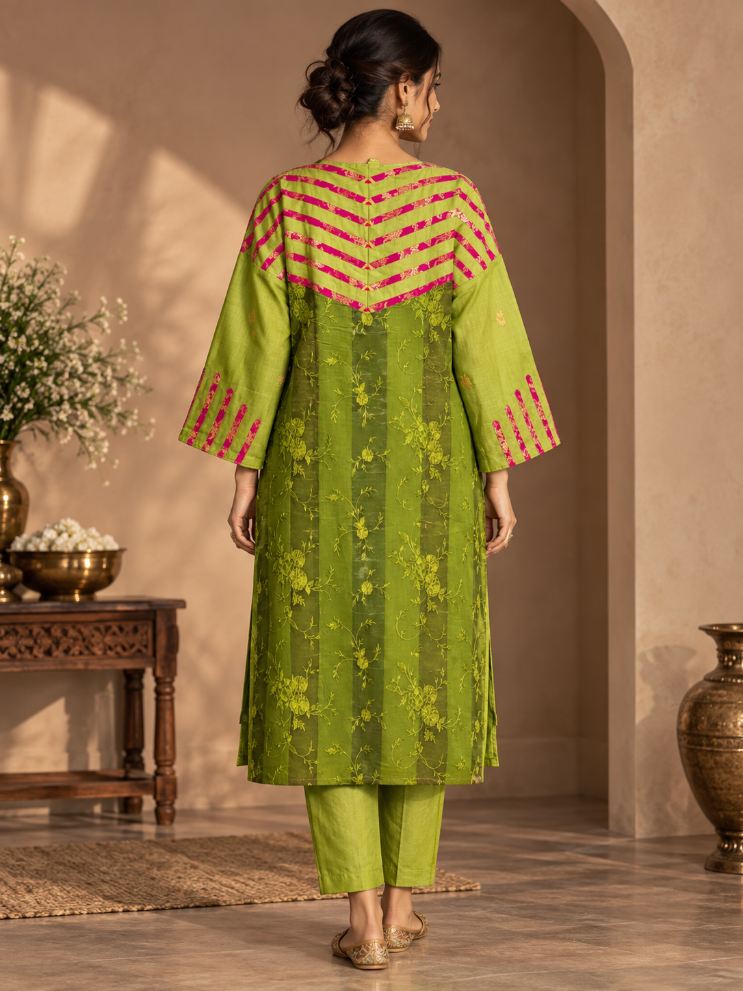Semi Stitched Chanderi  Formal kurta