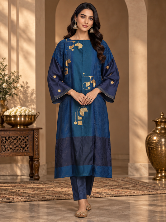Semi Stitched Chanderi  Formal kurta
