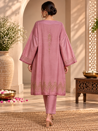 Semi Stitched Chanderi  Formal kurta