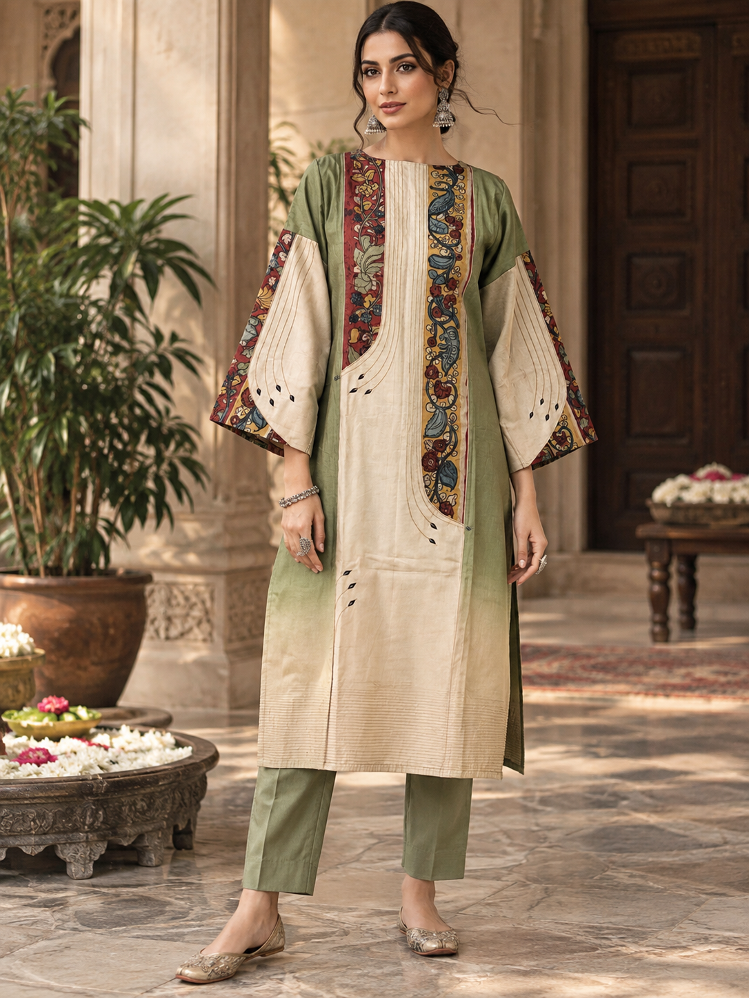 Semi Stitched Chanderi  Formal kurta