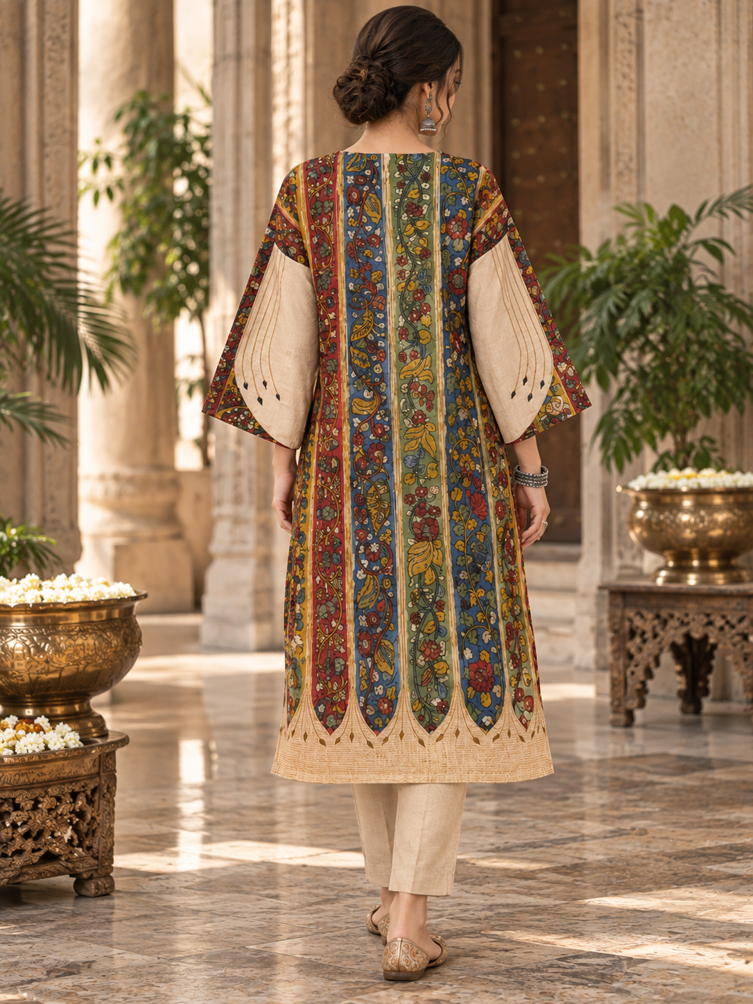 Semi Stitched Chanderi  Formal kurta