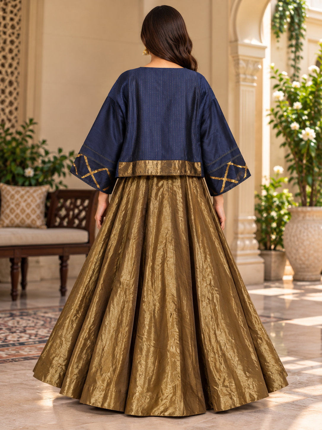 Semi stitched Formal Skirtset