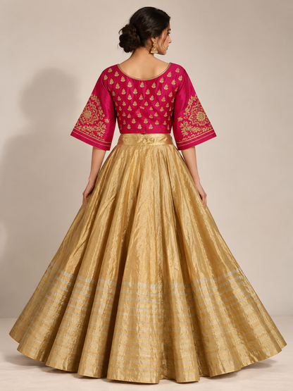 Semi stitched Formal Skirtset