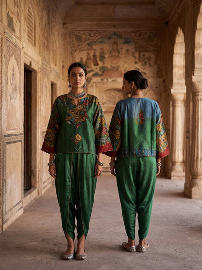 Semi Stitched Chanderi Kalamkari Ɓlouse VISHAL KAPUR STUDIO