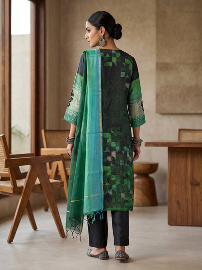 Semi Stitched Cotton Casual Suitset
