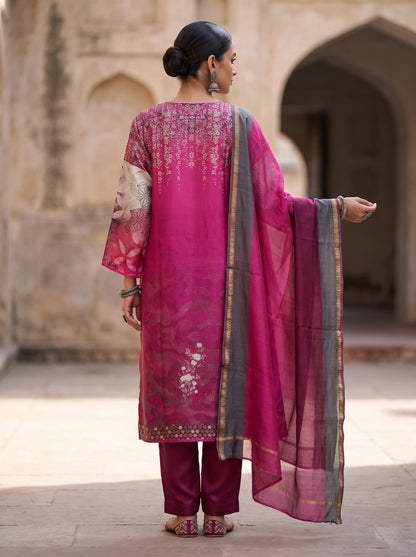 Semi Stitched Chanderi Casual Suitset VISHAL KAPUR