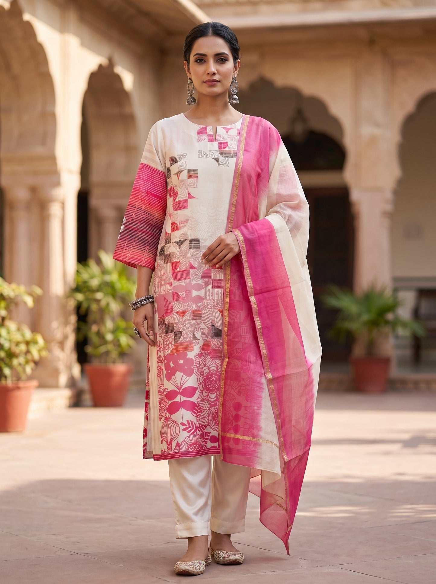 Semi Stitched Chanderi Casual Suitset VISHAL KAPUR