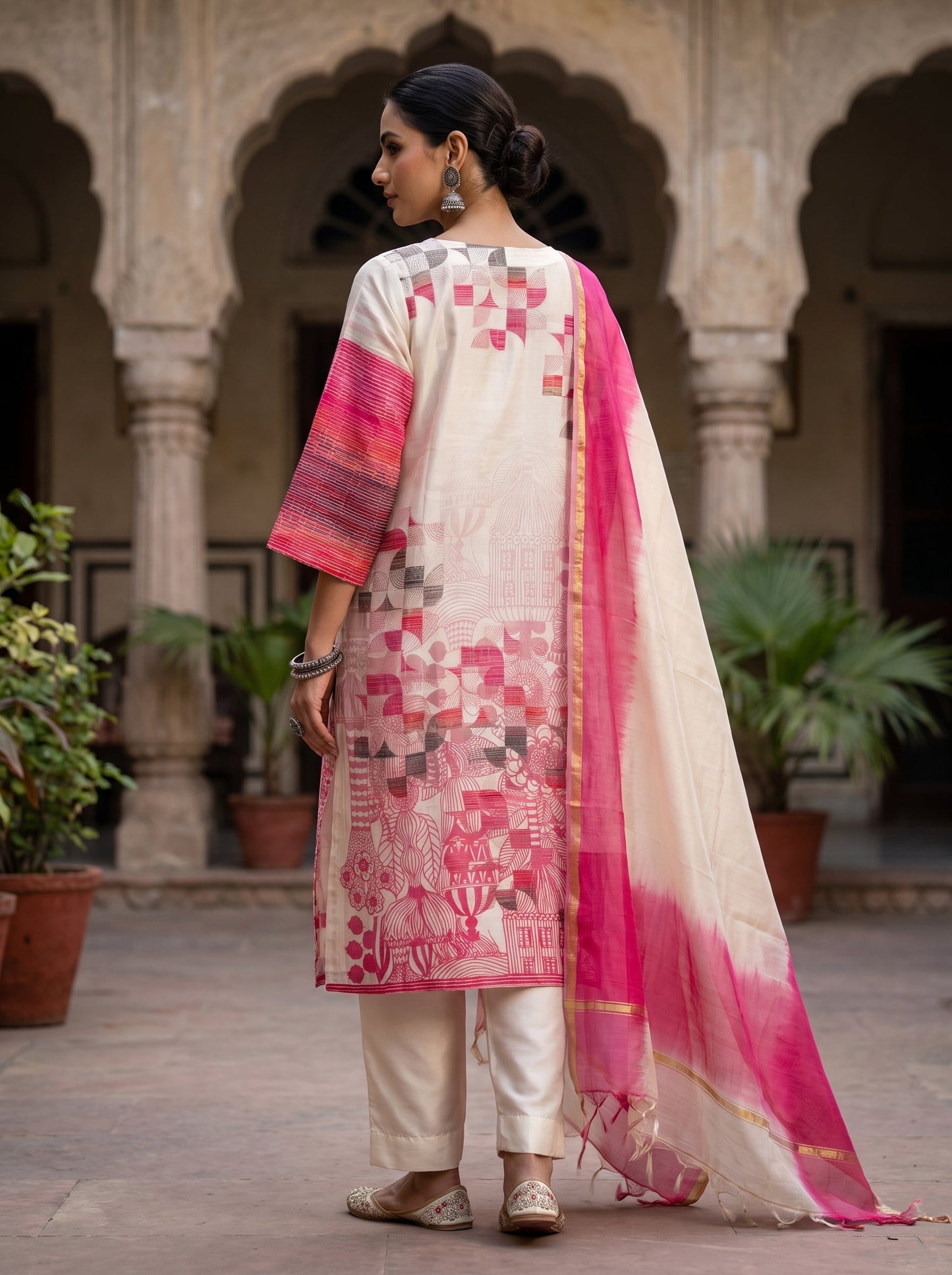 Semi Stitched Chanderi Casual Suitset VISHAL KAPUR