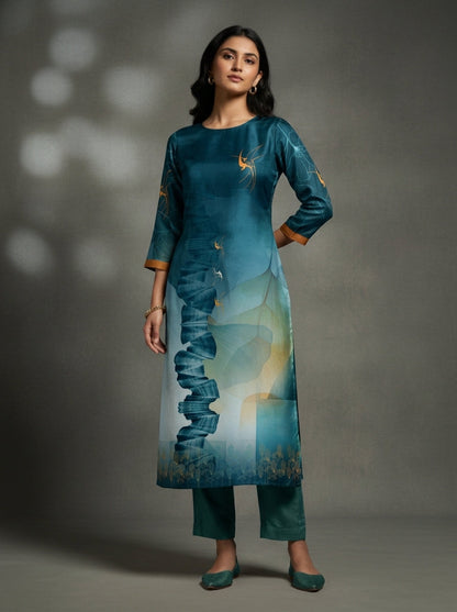 Semi Stitched Chanderi Casual kurta VISHAL KAPUR