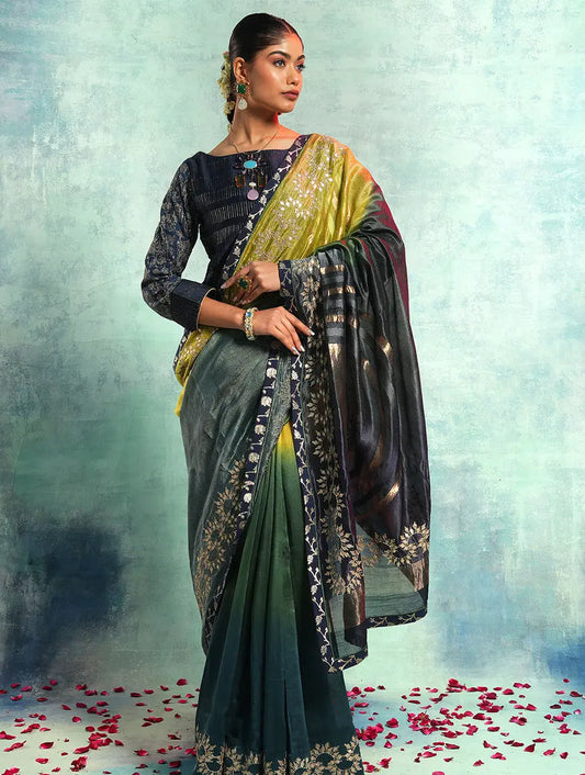Formal Gota Patti Embroidered Chanderi Saree VISHAL KAPUR STUDIO