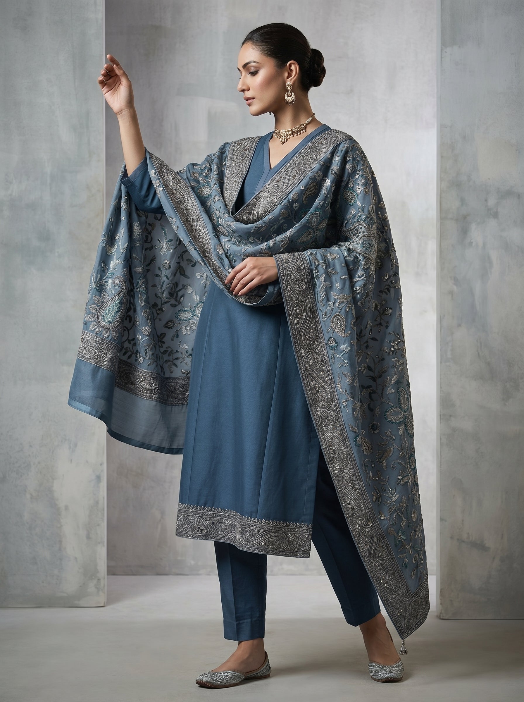 Formal Made to Order Embroidered Dupatta VISHAL KAPUR STUDIO