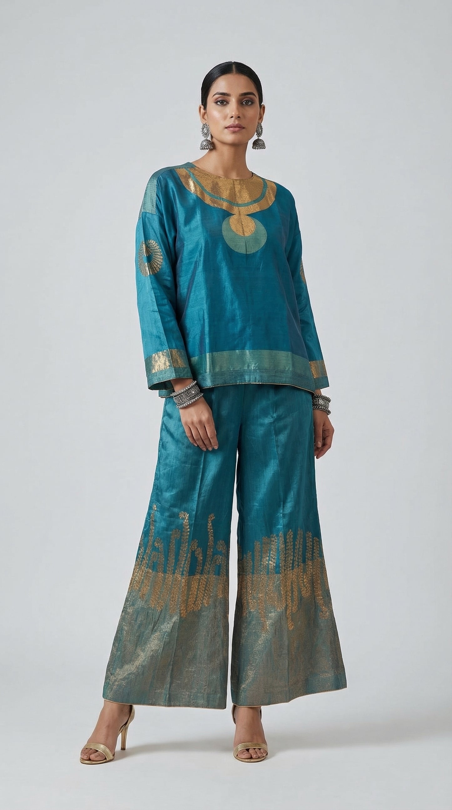 Indowestern chanderi formal coordset