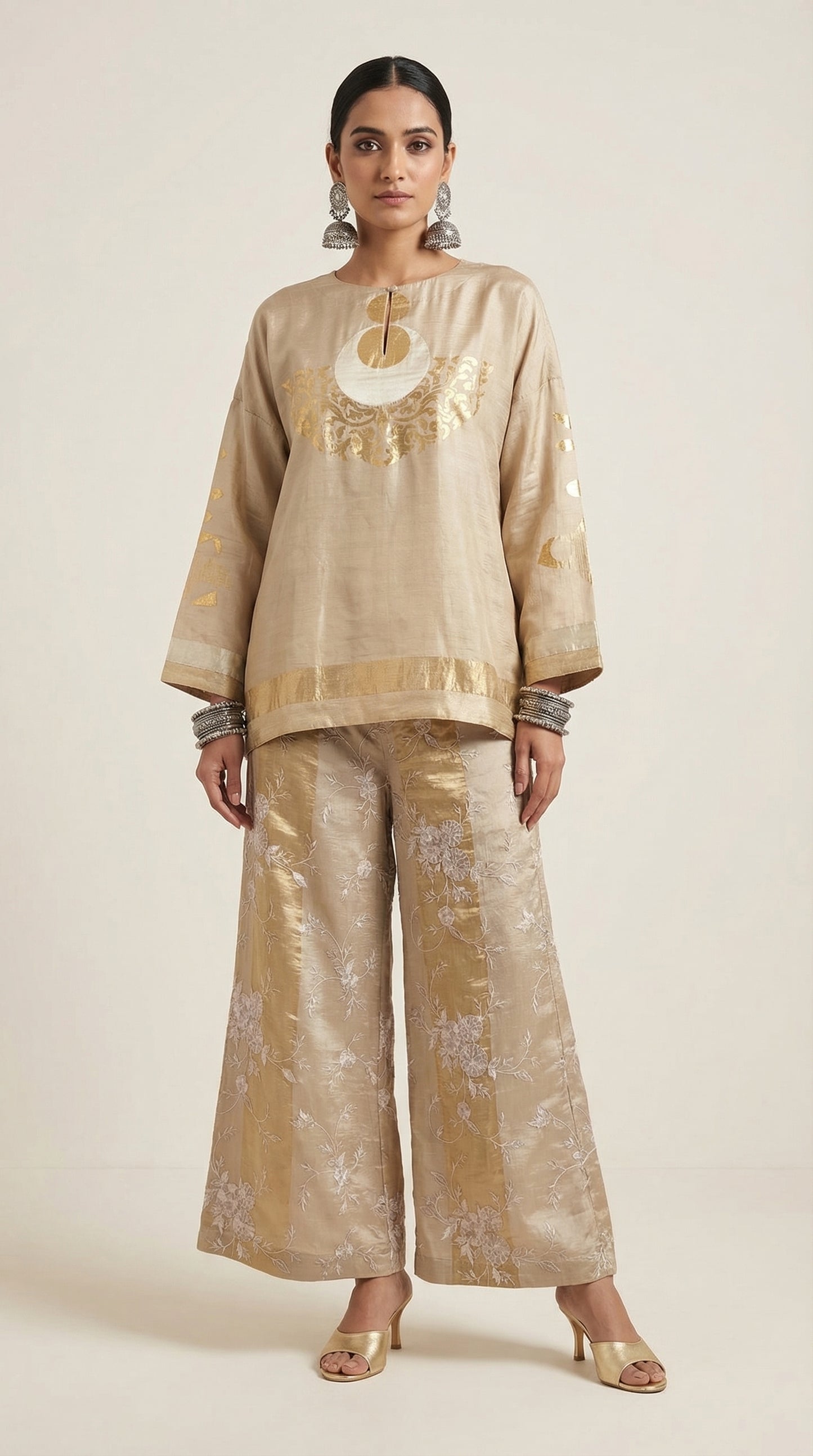 Indowestern chanderi formal coordset