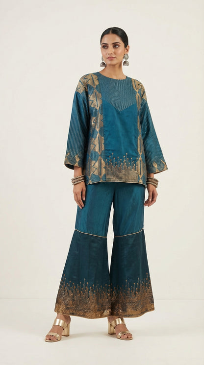 Indowestern chanderi formal coordset