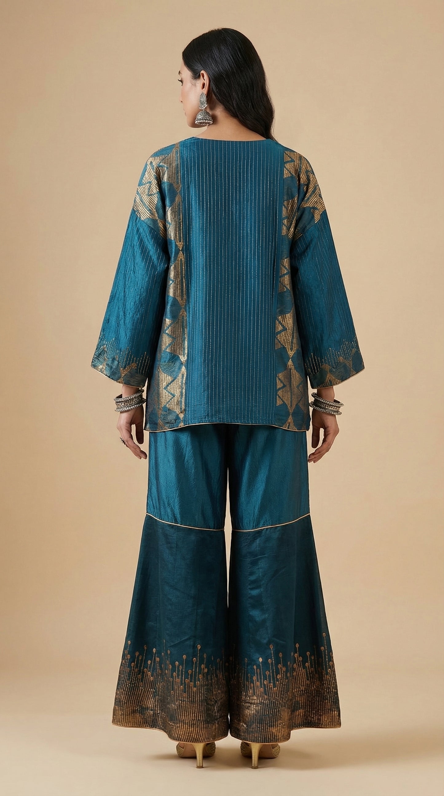 Indowestern chanderi formal coordset