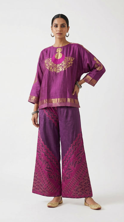 Indowestern chanderi formal coordset